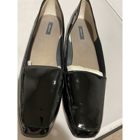 Array Women's Genuine Leather Black Patent Loafers Comfortable Slip-On Size 12M - Picture 8 of 13
